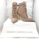 Good American Scandal Lace Up High Heel Booties Size 10.5