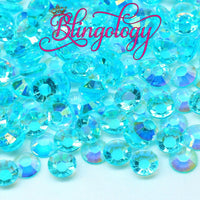 2-6mm Mixed Aqua AB Transparent Jelly Resin Round Flat Back Loose Rhinestones