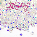 Clear AB Transparent Glass Round Flat Back Loose Rhinestones