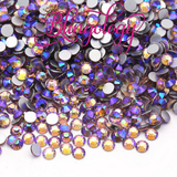 Light Amethyst AB Glass Round Flat Back Loose Rhinestones