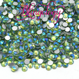 Peridot AB Glass Round Flat Back Loose Rhinestones