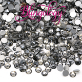 Black Diamond Glass Round Flat Back Loose Rhinestones