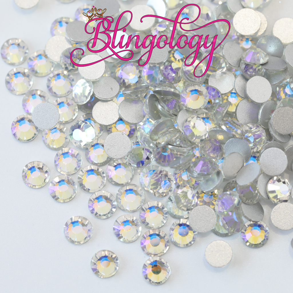Crystal Moonlight Glass Round Flat Back Loose Rhinestones