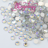 Crystal Moonlight Glass Round Flat Back Loose Rhinestones