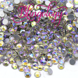 Crystal Moonlight Glass Round Flat Back Loose Rhinestones