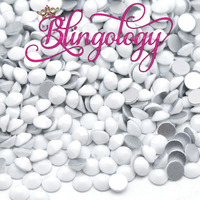White Glass Round Flat Back Loose Rhinestones