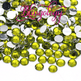 Olive Resin Round Flat Back Loose Rhinestones