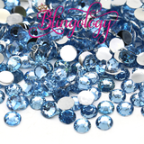 Light Sapphire Resin Round Flat Back Loose Rhinestones