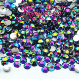 Purple AB Resin Round Flat Back Loose Rhinestones