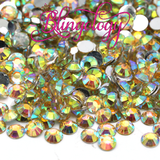 Yellow AB Resin Round Flat Back Loose Rhinestones