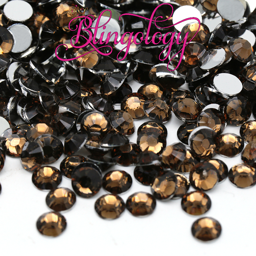 Dark Coffee Resin Round Flat Back Loose Rhinestones
