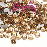 Champagne Resin Round Flat Back Loose Rhinestones