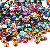 Siam AB Resin Round Flat Back Loose Rhinestones