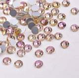 Pink Champagne Glass Round Flat Back Loose Rhinestones