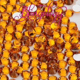 Dark Topaz Resin Round Flat Back Loose Rhinestones