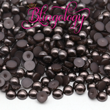 Chocolate Pearls Resin Round Flat Back Loose Pearls