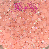 Peach AB Jelly Resin Round Flat Back Loose Rhinestones