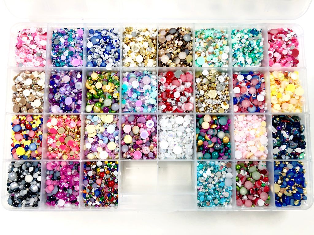 2-10mm Mixed Pearls & Rhinestone Sets 30K