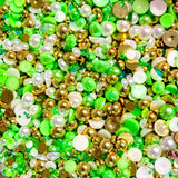 2-10mm Mixed Pearls & Rhinestones Round Flat Back Loose Pearls #133 - 2000pcs