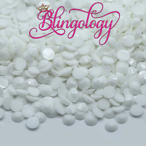 White Jelly Resin Round Flat Back Loose Rhinestones