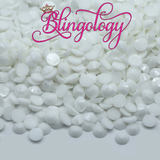 White Jelly Resin Round Flat Back Loose Rhinestones