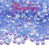 Light Sapphire AB Jelly Resin Round Flat Back Loose Rhinestones