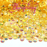 Topaz AB Transparent Jelly Resin Round Flat Back Loose Rhinestones
