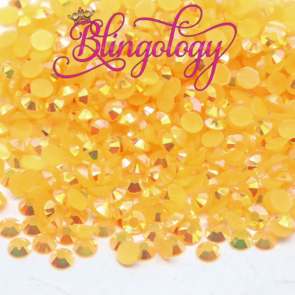 Sunshine AB Jelly Resin Round Flat Back Loose Rhinestones