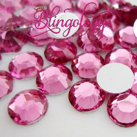 Light Rose Resin Round Flat Back Loose Rhinestones