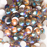 Light Topaz AB Glass Round Flat Back Loose Rhinestones