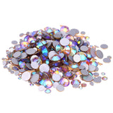 Light Topaz AB Glass Round Flat Back Loose Rhinestones