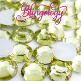 Light Yellow Resin Round Flat Back Loose Rhinestones