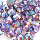 Light Amethyst AB Glass Round Flat Back Loose Rhinestones
