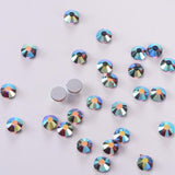 Blue Shadow Glass Round Flat Back Loose Rhinestones