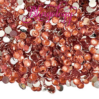 Peach Resin Round Flat Back Loose Rhinestones