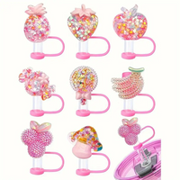 NEW Stanley Straw Topper - Pink Glitter (Pick Your Shape)