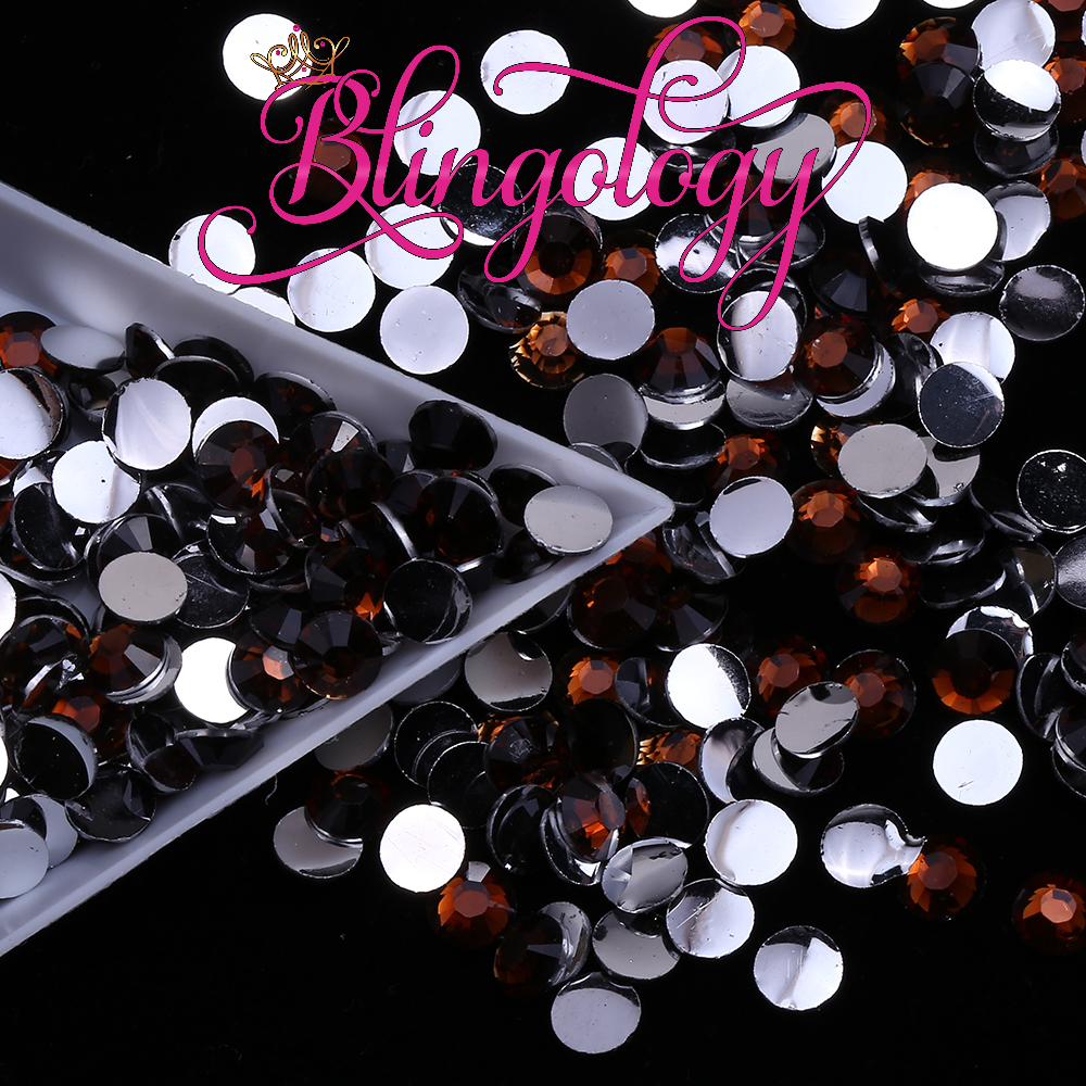 Smoked Topaz Resin Round Flat Back Loose Rhinestones
