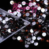 Smoked Topaz Resin Round Flat Back Loose Rhinestones