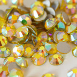 Citrine AB Glass Round Flat Back Loose Rhinestones