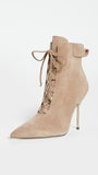 Good American Scandal Lace Up High Heel Booties Size 10.5