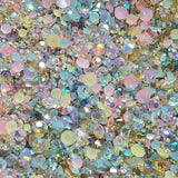 2-6mm Mixed Pink, Aqua, Champagne Jelly Round Flat Back Loose Rhinestones #28 - 5000pcs