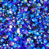 2-6mm Mixed Black, Purple, Blue Jelly Round Flat Back Loose Rhinestones #31 - 5000pcs