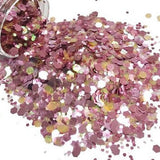 Mauve-u-lous Mixed Chunky Glitter, Polyester Glitter for Tumblers Nail Art Bling Shoes - 1oz/30g