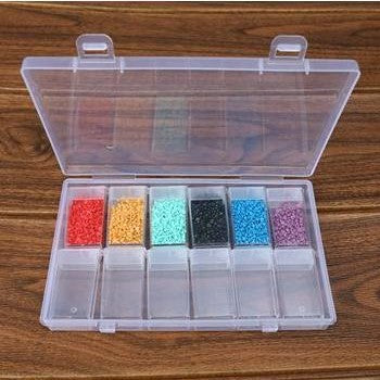 Bling Rhinestones and Pearls Organizer Box Organizing Tray Acrylic Box - 12 Compartments