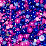 2-10mm Mixed Pearls and Rhinestones Resin Round Flat Back Loose Pearls #64 - 2000pcs