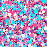 2-6mm Mixed Pink, White, Aqua Jelly Round Flat Back Loose Rhinestones #25 - 5000pcs