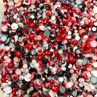 2-10mm Mixed Pearls and Rhinestones Resin Round Flat Back Loose Pearls #2 - 2000pcs