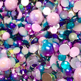 2-10mm Mixed Pearls and Rhinestones Resin Round Flat Back Loose Pearls #3 - 2000pcs