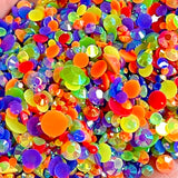 2-6mm Mixed Rainbow Jelly Round Flat Back Loose Rhinestones #38 - 5000pcs