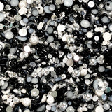2-10mm Mixed Pearls and Rhinestones Resin Round Flat Back Loose Pearls #7 - 2000pcs